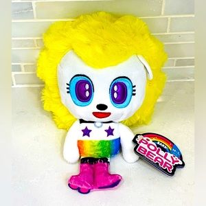 NWT Bark Box Polly Bear Rainbow Pride Dog Toy Squeaky Crinkle M/L